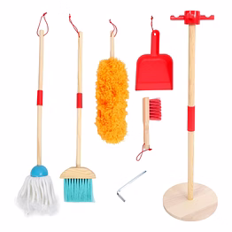 nesta toys wooden cleaning set for kids (6 pcs)