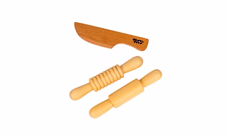 NESTA TOYS - Play Dough Kit | Rolling Pins & Knife | Pretend Play Kitchen Toys