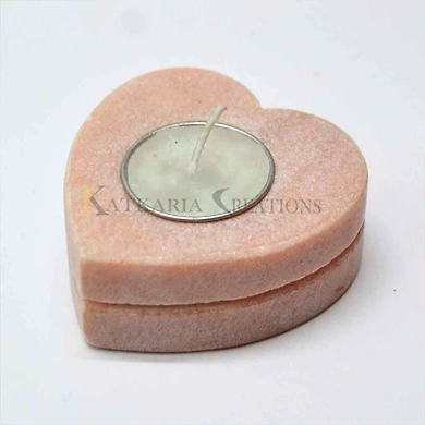 Pink Heart Tea Light Candle Holder-1