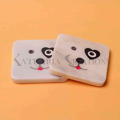 Puppy Marble Coasters Set Of 2-1