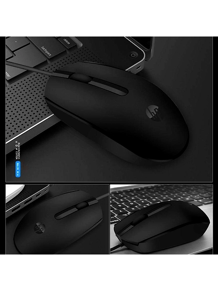 HP Wired Mouse M10 (Black)-7YA10PA