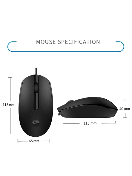HP Wired Mouse M10 (Black)-7YA10PA-2