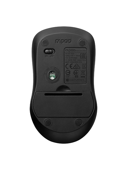 RAPOO 1620 wireless Mouse , 2.4 GHz with USB Nano Receiver, Optical Tracking, Ambidextrous, PC/Mac/Laptop - Black-3