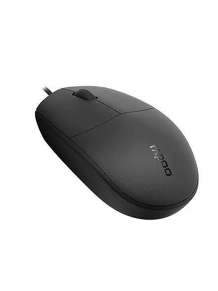 Rapoo N100 Wired USB Mouse, 3 yr Warranty, 1600 DPI Optical Tracking, Ambidextrous PC/Mac/Laptop - Black-4