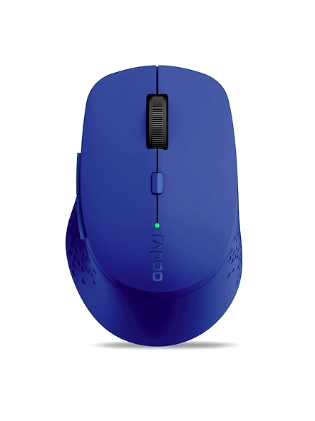 Rapoo M300 Silent Wireless Mouse 1600 DPI Sensor 9 Months Battery Life Quiet Buttons Ergonomic for Right-Handed PC &amp; Mac, 3 Years Warranty - Blue-1