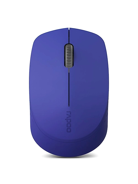 Rapoo M100 Ultra Silent Wireless Mouse With Bluetooth Multi-Device Connectivity Upto 3 Devices, Ergonomic Design, 1300 DPI &amp; 10 Meter Range for PC/Laptop/MacBook/Tablet Phones, 3 Years Warranty - Blue-1