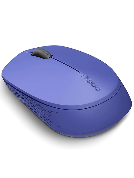 Rapoo M100 Ultra Silent Wireless Mouse With Bluetooth Multi-Device Connectivity Upto 3 Devices, Ergonomic Design, 1300 DPI &amp; 10 Meter Range for PC/Laptop/MacBook/Tablet Phones, 3 Years Warranty - Blue-3