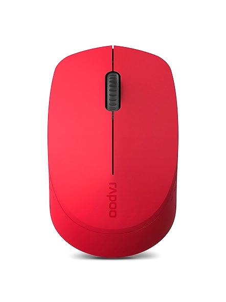 Rapoo M100 Ultra Silent Wireless Mouse With Bluetooth Multi-Device Connectivity Upto 3 Devices, Ergonomic Design, 1300 DPI &amp; 10 Meter Range for PC/Laptop/MacBook/Tablet Phones, 3 Years Warranty - Red-3