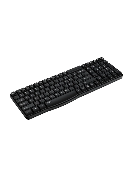 Rapoo E1050 2.4GHz Wireless Optical Keyboard, 10 Meter Transmission Range, Spill-resistant Design, 1000 DPI Mouse, Fn Keys, 12 Multimedia Functions, 3 Years Warranty - Black-3