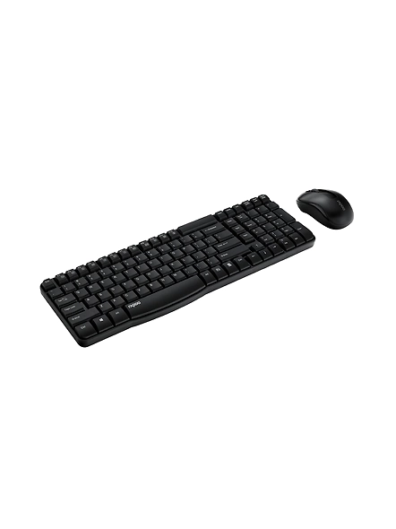 Rapoo X1800S 2.4GHz Wireless Optical Keyboard &amp; Mouse Combo, 10 Meter Transmission Range, Spill-resistant Design, 1000 DPI Mouse, Fn Keys, 12 Multimedia Functions, 3 Years Warranty - Black-1