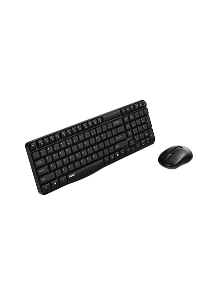 Rapoo X1800S 2.4GHz Wireless Optical Keyboard &amp; Mouse Combo, 10 Meter Transmission Range, Spill-resistant Design, 1000 DPI Mouse, Fn Keys, 12 Multimedia Functions, 3 Years Warranty - Black-2