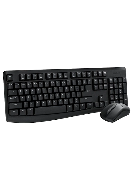 Rapoo X1800Pro 2.4G Wireless Keyboard and Mouse Combo with Spill-resistant and Multimedia hotkeys Design for Laptops Desktops PC-1130