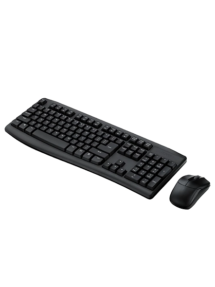 Rapoo X1800Pro 2.4G Wireless Keyboard and Mouse Combo with Spill-resistant and Multimedia hotkeys Design for Laptops Desktops PC-1