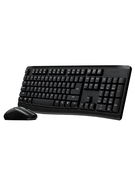 Rapoo X1800Pro 2.4G Wireless Keyboard and Mouse Combo with Spill-resistant and Multimedia hotkeys Design for Laptops Desktops PC-3
