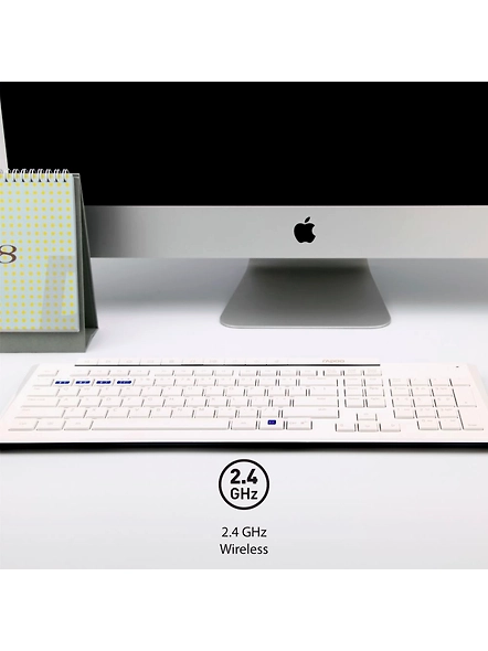 Rapoo 8210M Multi-Mode Keyboard &amp; Mouse Bluetooth 3.0/4.0 Wireless 2.4 GHz 1300 DPI Combo- White-4