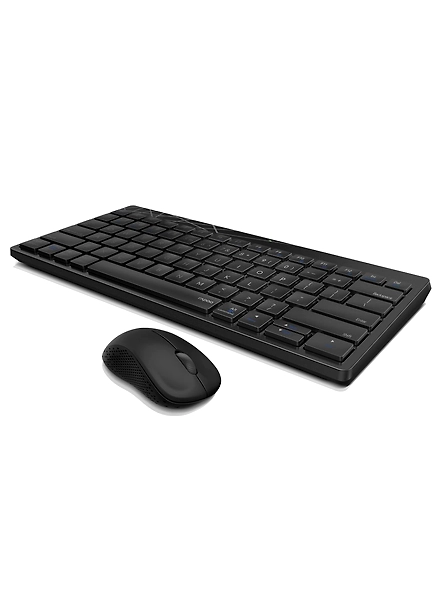 Rapoo 8000M Multi-Mode Keyboard &amp; Mouse Bluetooth 3.0/4.0 Wireless 2.4 GHz 1300 DPI Combo, 3 Years Warranty -Black-1