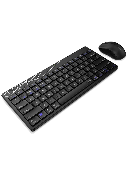 Rapoo 8000M Multi-Mode Keyboard &amp; Mouse Bluetooth 3.0/4.0 Wireless 2.4 GHz 1300 DPI Combo, 3 Years Warranty -Black-2