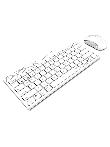 Rapoo 8000M Multi-Mode Keyboard &amp; Mouse Bluetooth 3.0/4.0 Wireless 2.4 GHz 1300 DPI Combo, 3 Years Warranty -White-3