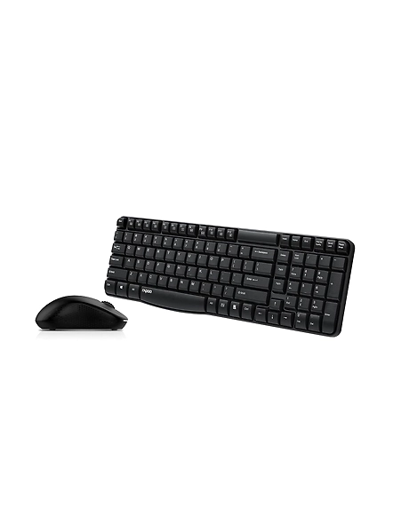 Rapoo X1810 2.4GHz Wireless Optical Keyboard &amp; Mouse Combo, 10 Meter Transmission Range, Spill-resistant Design, 1000 DPI Mouse, Fn Keys, 12 Multimedia Functions, 3 Years Warranty - White-1129