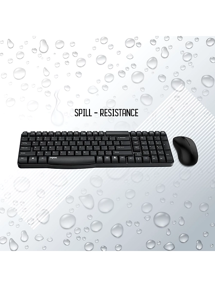 Rapoo X1810 2.4GHz Wireless Optical Keyboard &amp; Mouse Combo, 10 Meter Transmission Range, Spill-resistant Design, 1000 DPI Mouse, Fn Keys, 12 Multimedia Functions, 3 Years Warranty - White-3