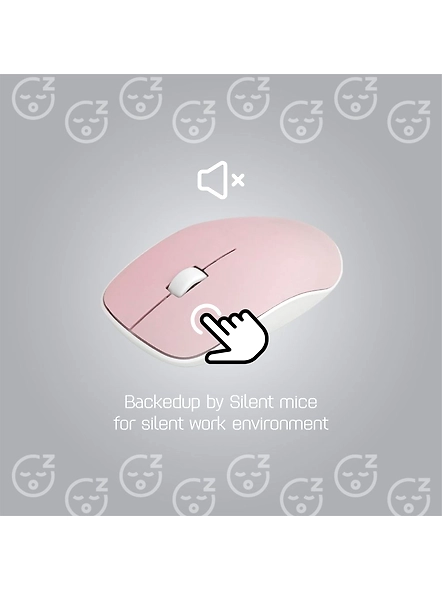 Rapoo X260 Wireless Keyboard and Mouse Combo set 2.4 Ghz with Type Writer Key- Pink-2