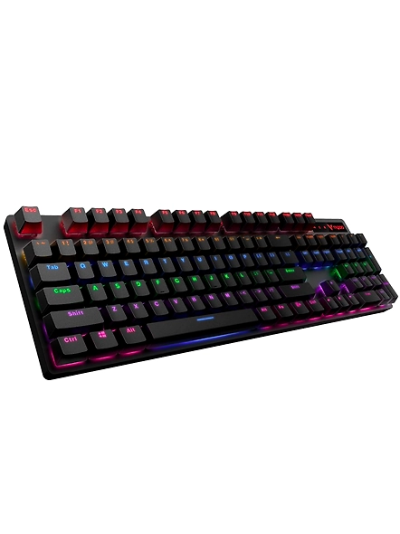 Rapoo V500 Pro Mechanical Gaming Keyboard Cyan Black Edition With Black Switches, Spill-Resistant Design &amp; Aluminium alloy surface cover-1