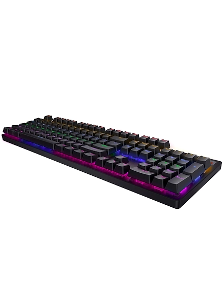 Rapoo V500 Pro Mechanical Gaming Keyboard Cyan Black Edition With Black Switches, Spill-Resistant Design &amp; Aluminium alloy surface cover-2