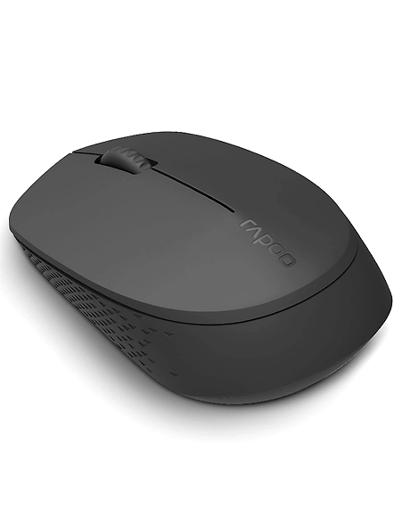 Rapoo M100 Ultra Silent Wireless Mouse With Bluetooth Multi-Device Connectivity Upto 3 Devices, Ergonomic Design, 1300 DPI &amp; 10 Meter Range for PC/Laptop/MacBook/Tablet Phones, 3 Years Warranty - Drak Grey-3