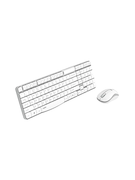 Rapoo X1800S 2.4GHz Wireless Optical Keyboard &amp; Mouse Combo, 10 Meter Transmission Range, Spill-resistant Design, 1000 DPI Mouse, Fn Keys, 12 Multimedia Functions, 3 Years Warranty - White-1