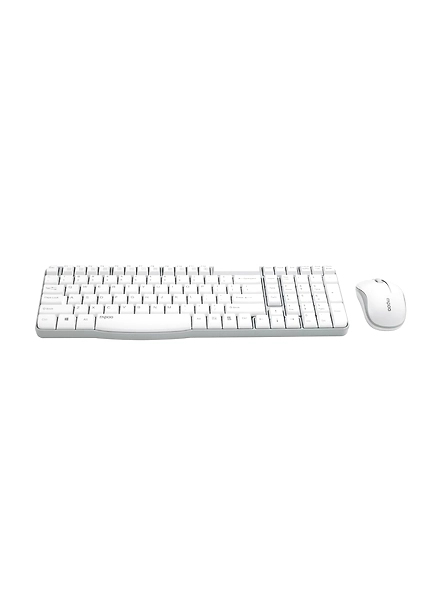 Rapoo X1800S 2.4GHz Wireless Optical Keyboard &amp; Mouse Combo, 10 Meter Transmission Range, Spill-resistant Design, 1000 DPI Mouse, Fn Keys, 12 Multimedia Functions, 3 Years Warranty - White-2
