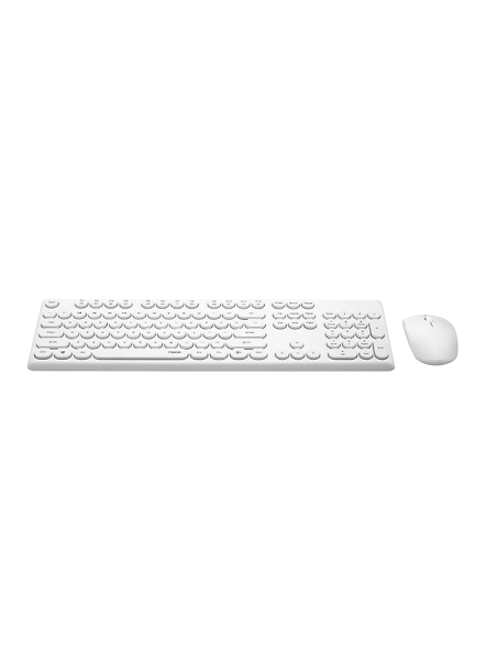 Rapoo X260 Wireless Keyboard and Mouse Combo set 2.4 Ghz with Type Writer Key- White-1