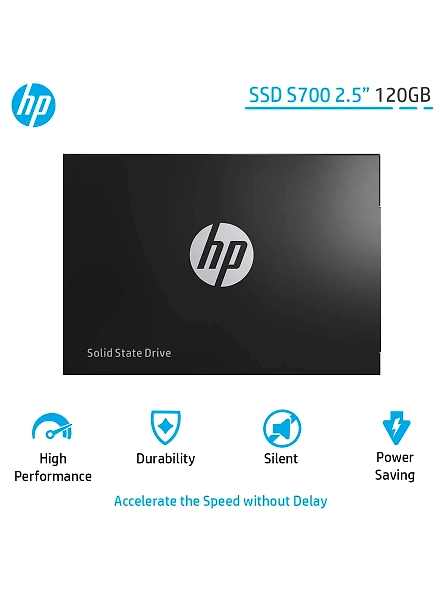 HP SSD S700 2.5 Inch 120GB SATA III 3D NAND Internal Solid State Drive (2DP97AA), Black