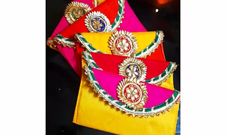 DOUBLE COLORED BUTI SHAGUN ENVELOPE
