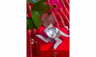 GERMAN SILVER SWASTIK DIYA