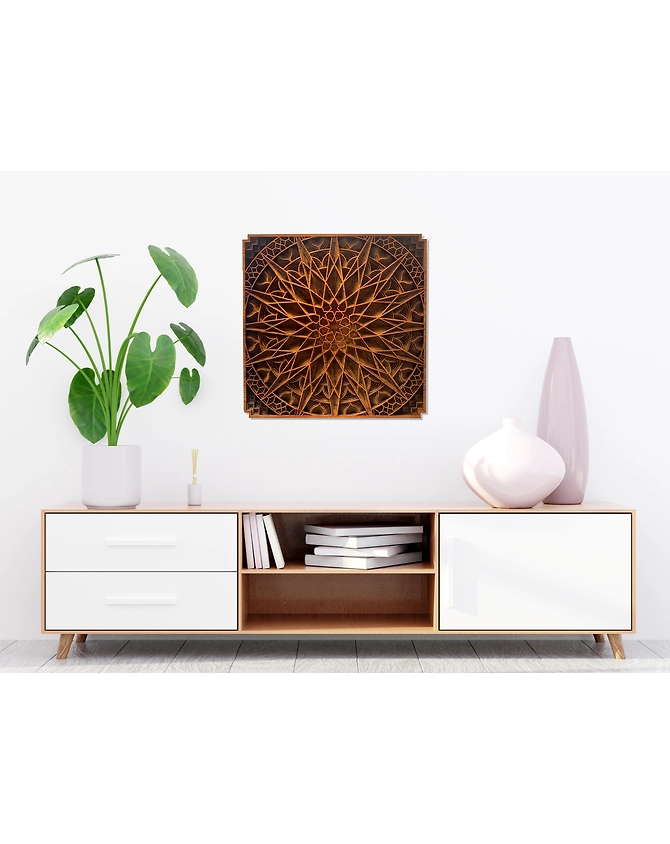 Luxury Teak Wood - Astral Arcane- Wall Decor with Intricate Patterns from the House of TAZMIC-2