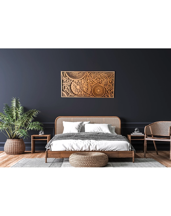 Luxury Teak Wood - Sylvan Chakra- Wall Decor with Intricate Patterns from the House of TAZMIC-1