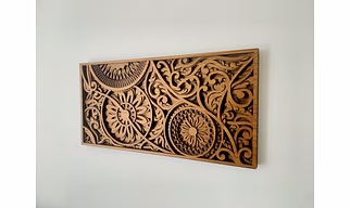 Luxury Teak Wood - Sylvan Chakra- Wall Decor with Intricate Patterns from the House of TAZMIC