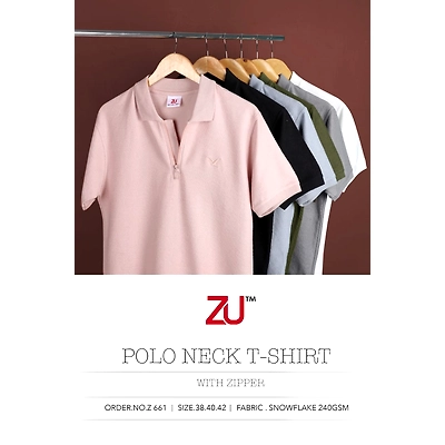 ZU_661_EMB SNOWFLAKE_POLO NECK T-SHIRT WITH ZIPPER-12348024