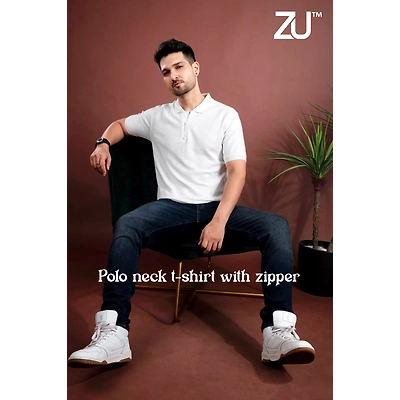 ZU_661_EMB SNOWFLAKE_POLO NECK T-SHIRT WITH ZIPPER-2