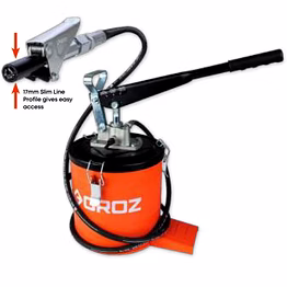 groz bucket greaser with quick lock coupler