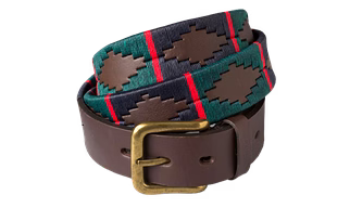 Leather embroidered belt