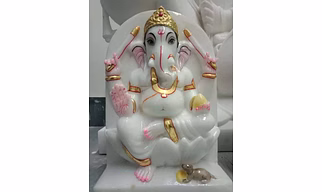 Ganesh White Marble Statue LGI 1001