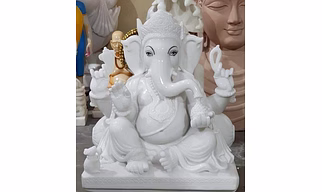 Ganesh White Marble Statue LGI 1002