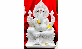 Ganesh White Marble Statue LGI 1003