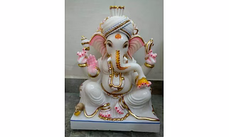 Ganesh White Marble Statue LGI 1006