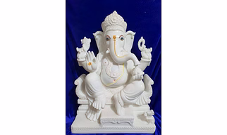 Ganesh White Marble Statue LGI 1007