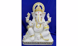 Ganesh White Marble Statue LGI 1008