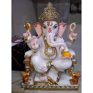 Ganesh White Marble Statue LGI 1016
