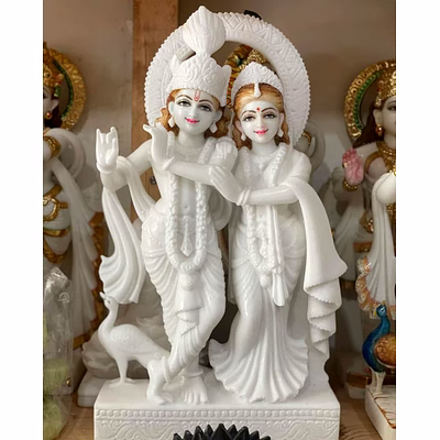 radha krishna marble statue lrki 1007
