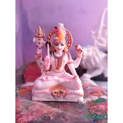 Shiva Parvat Marble Statue LSPI 1017